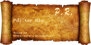 Péter Ria névjegykártya