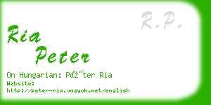 ria peter business card